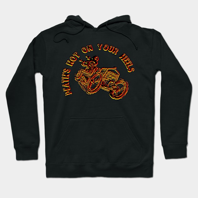 Death's Hot On Your Heels, Old School Racer Shirt Hoodie by Blazedfalcon